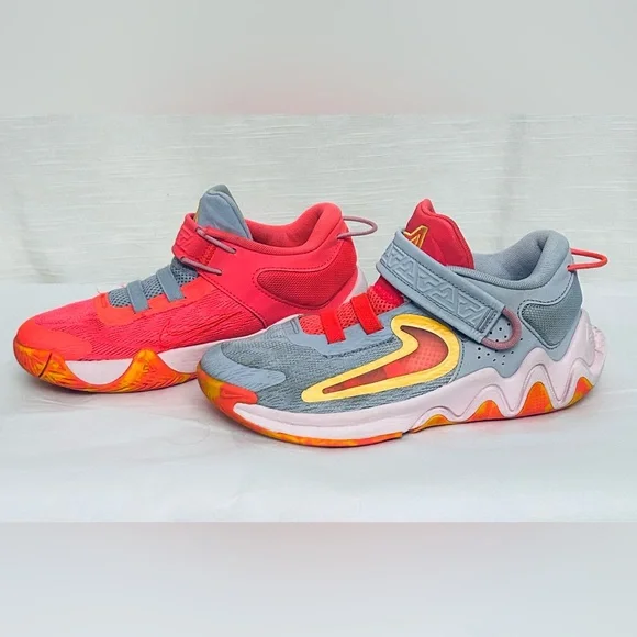 Nike Giannis Immortality 2 Kids Colorful Athletic Sneakers - Gray,Coral & Yellow - Picture 2 of 9